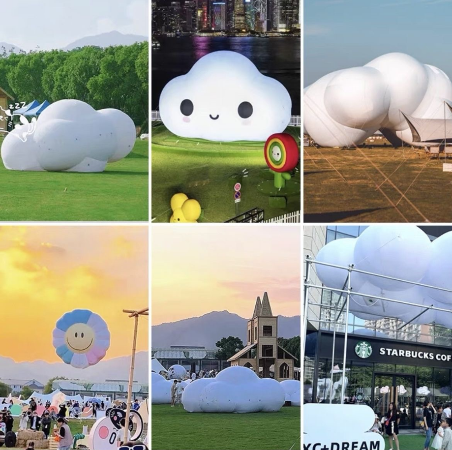 1-5m Inflatable cloud-shaped advertising display with unlimited creativity