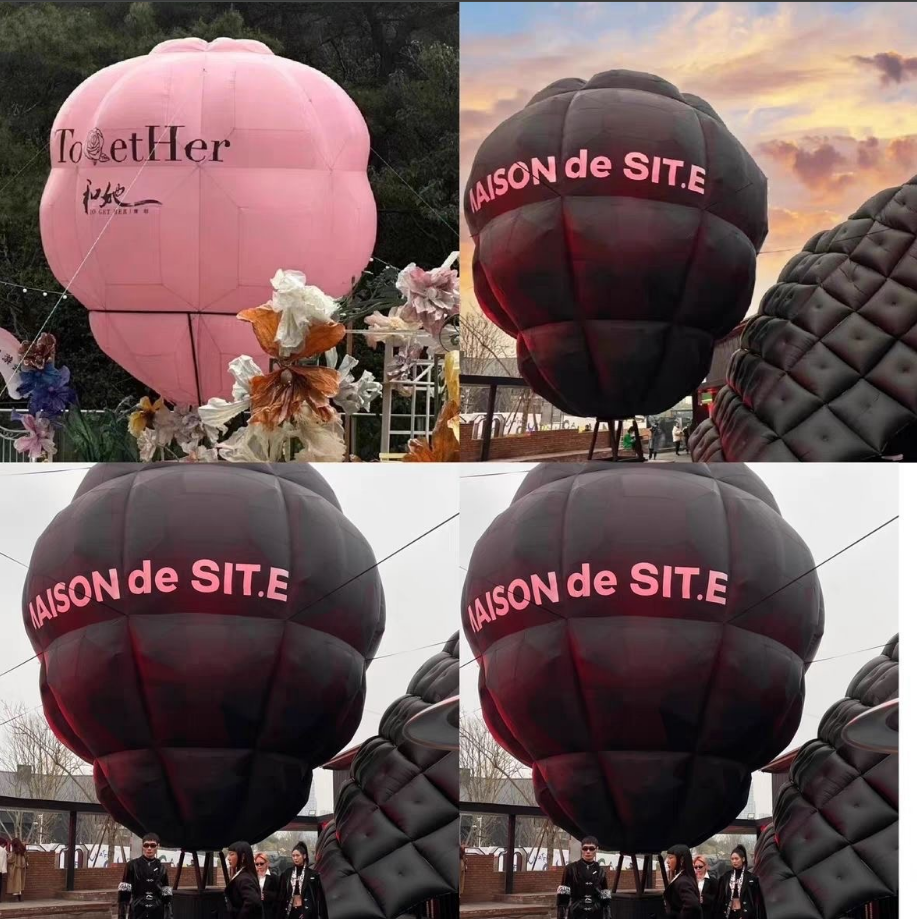 2-6m Customized large-scale hot air balloon model of the same style as Yi Mengling, a popular online celebrity, for outdoor check-in and photo-taking arrangements at scenic spots
