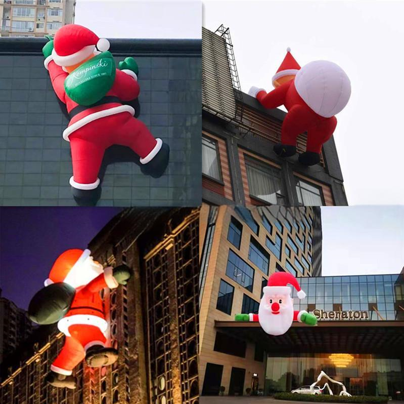 2-10m Christmas inflatable Santa Claus climbing wall inflatable model luminous decoration tree snowman cartoon model customization
