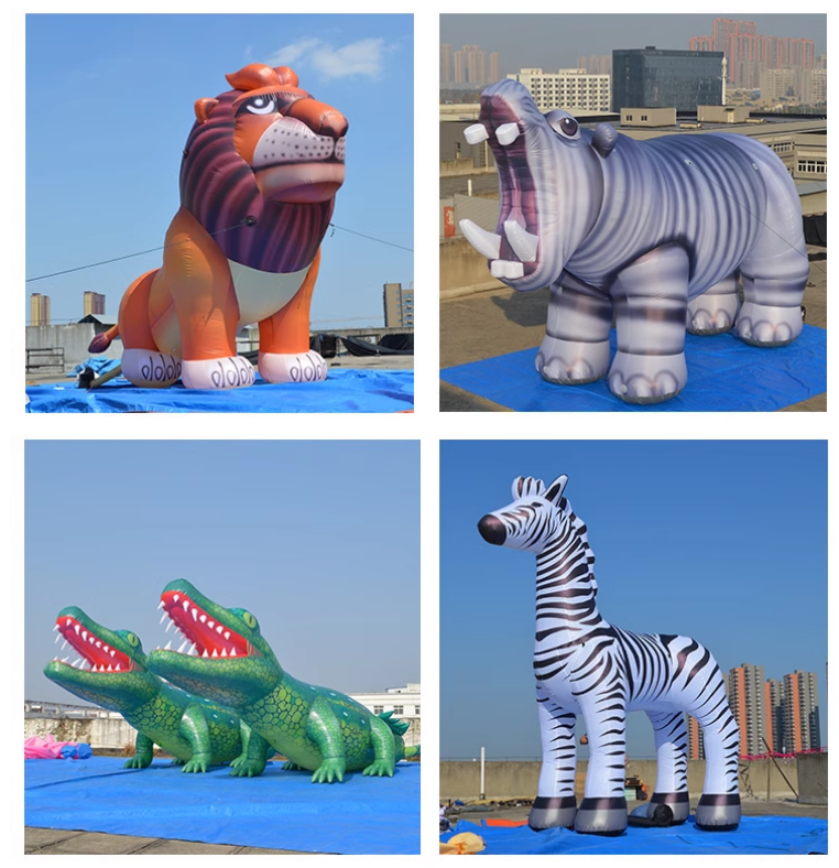 Inflatable large simulation animal inflatable elephant tiger lion giraffe gorilla model shopping mall activity decoration