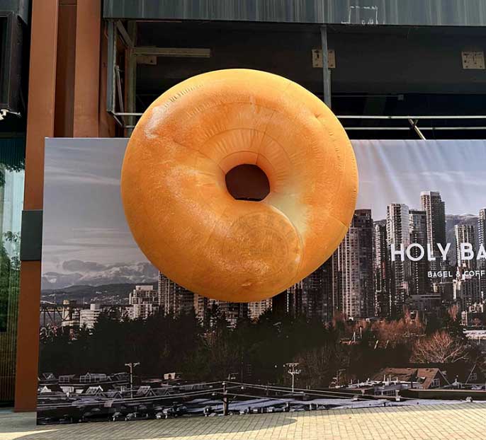 inflatable bread for Party Decorations, 0.65-6m Donut Inflatables for Birthday Party Supplies