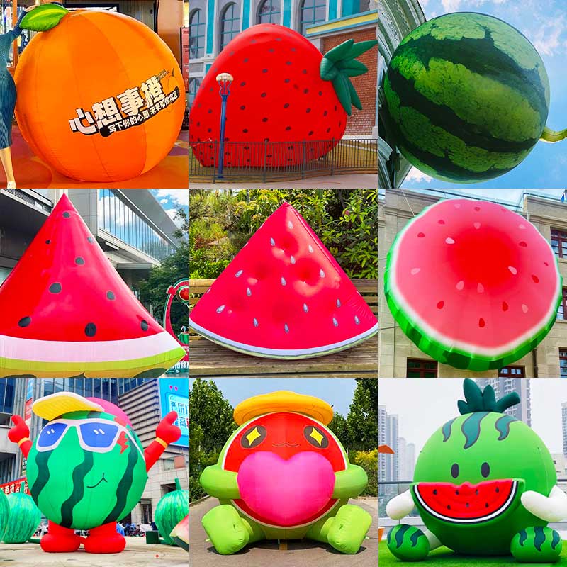 Customizable Oxford cloth logo inflatable fruit arch Advertising arch 1.5-8m Inflatable fruit with lights and blowers