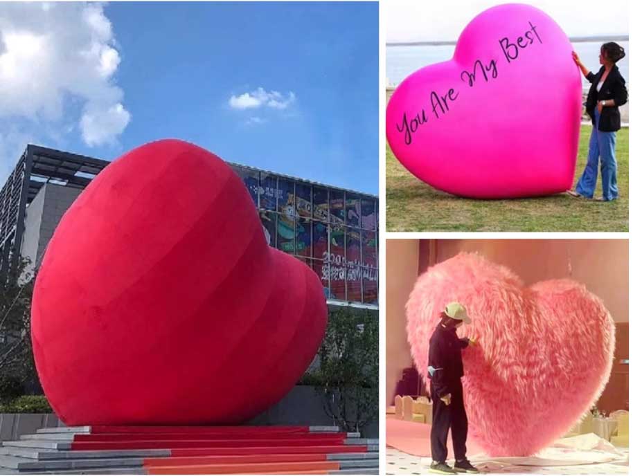 Inflatable plush love air model pvc luminous heart-shaped big balloon net celebrity photo engagement wedding decoration