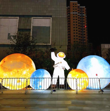 2-10m Custom Inflatable Festival Astronaut Rocket Cartoon Spaceman Inflatable Bear Glowing Moon Planet Decoration Inflatable Model
