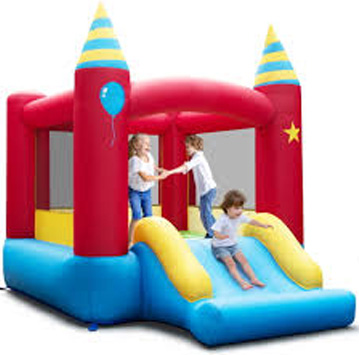 6-in-1 Inflatable Bounce House for Kids – Indoor/Outdoor Bouncy Castle with 480W Blower, Football, Slide & More