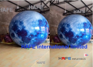 LED Illuminated Giant Inflatable Moon Globe Balloon for Unique Outdoor Displays