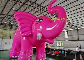 Custom 3m (10ft) Inflatable Cartoon Pink Elephant for Mall Decor and Theme Parks | Advertising Inflatables
