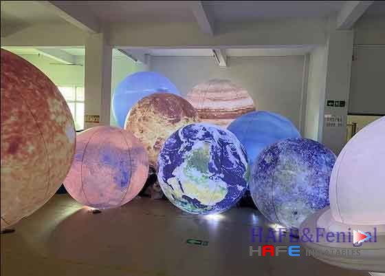 Giant Planet Art Balloon With LED Lights - Customizable 1-3 Meter Advertising Inflatables for Event Decoration