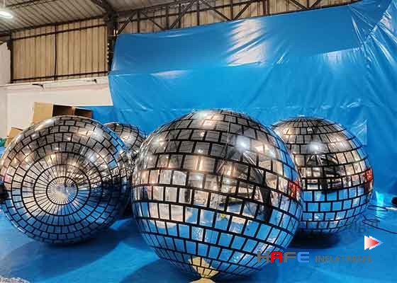 Dance Nightclub Atmosphere Decoration PVC Silver Inflatable Disco Mirror Balloon | EXMO Inflatable Mirror Balls