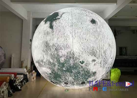 Create Enchanting Atmospheres with 2m Inflatable Gray Moon Planet Featuring LED Lights