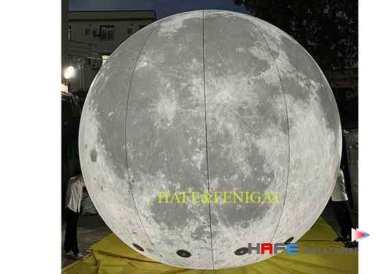2m/6.5ft Inflatable Grey Moon Planet With Light: Transform Your Event Decor with Hanging Elegance
