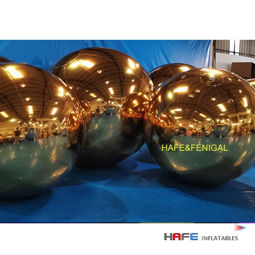 1.5m Golden Mirror Balloon Double Layer Thick PVC Large Shiny Inflatable for Birthday Christmas Wedding Disco Party Decorations
