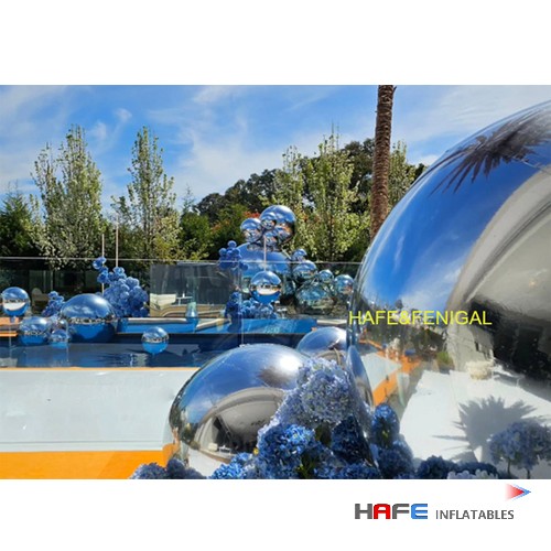 0.8m/1m/2m Inflatable PVC Silver Mirror Balloons Smooth Air-Tight for Luxe Pool Parties Rainbow Mirror Balloon