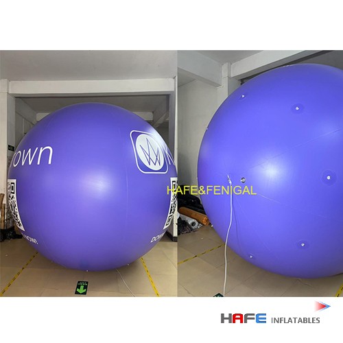 3m Helium Purple Balloon (Logo/QR) for Inflatable Tent for Event