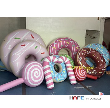 Outdoor Inflatable Advertising Custom PVC Donut Candy Balloons for Dessert Shops